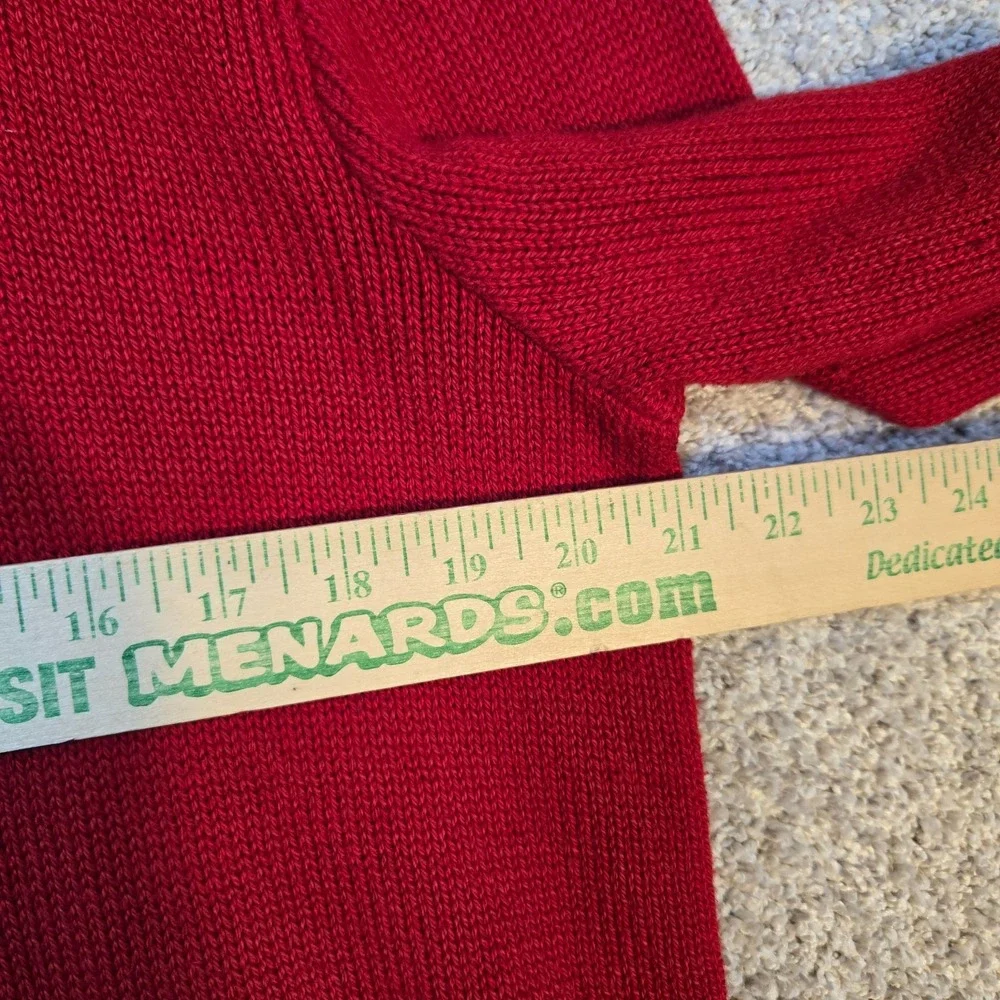 Polo Ralph Lauren Sweater Mens Medium Red Pima Cotton crew Preppy knit vintage
